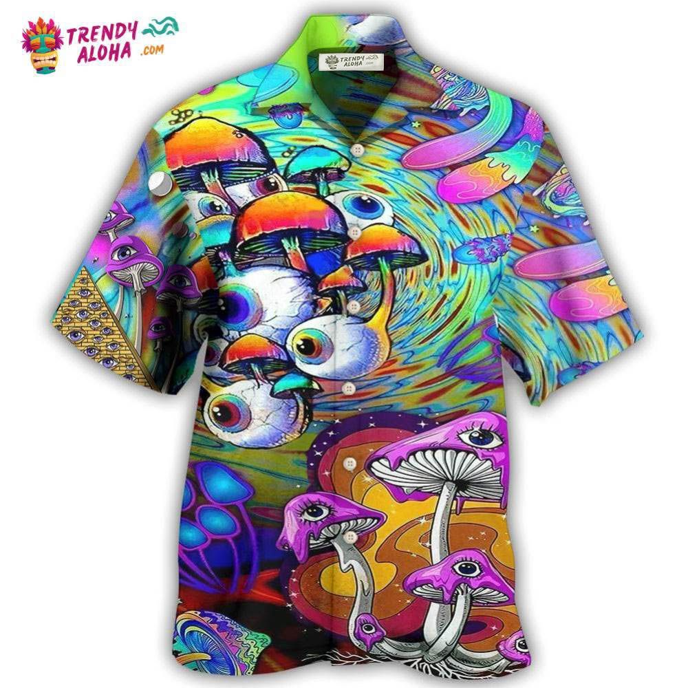 Hippie Mushroom Eyes Color Style Hawaiian Shirt – Trendy Aloha Hippie Mushroom Eyes Color Style Hawaiian Shirt – Trendy Aloha