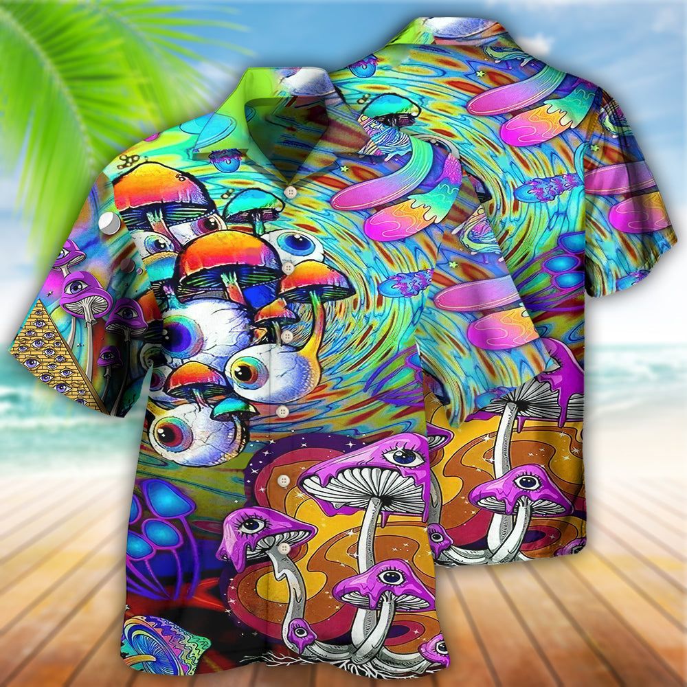 Hippie Mushroom Eyes Color Style Hawaiian Shirt