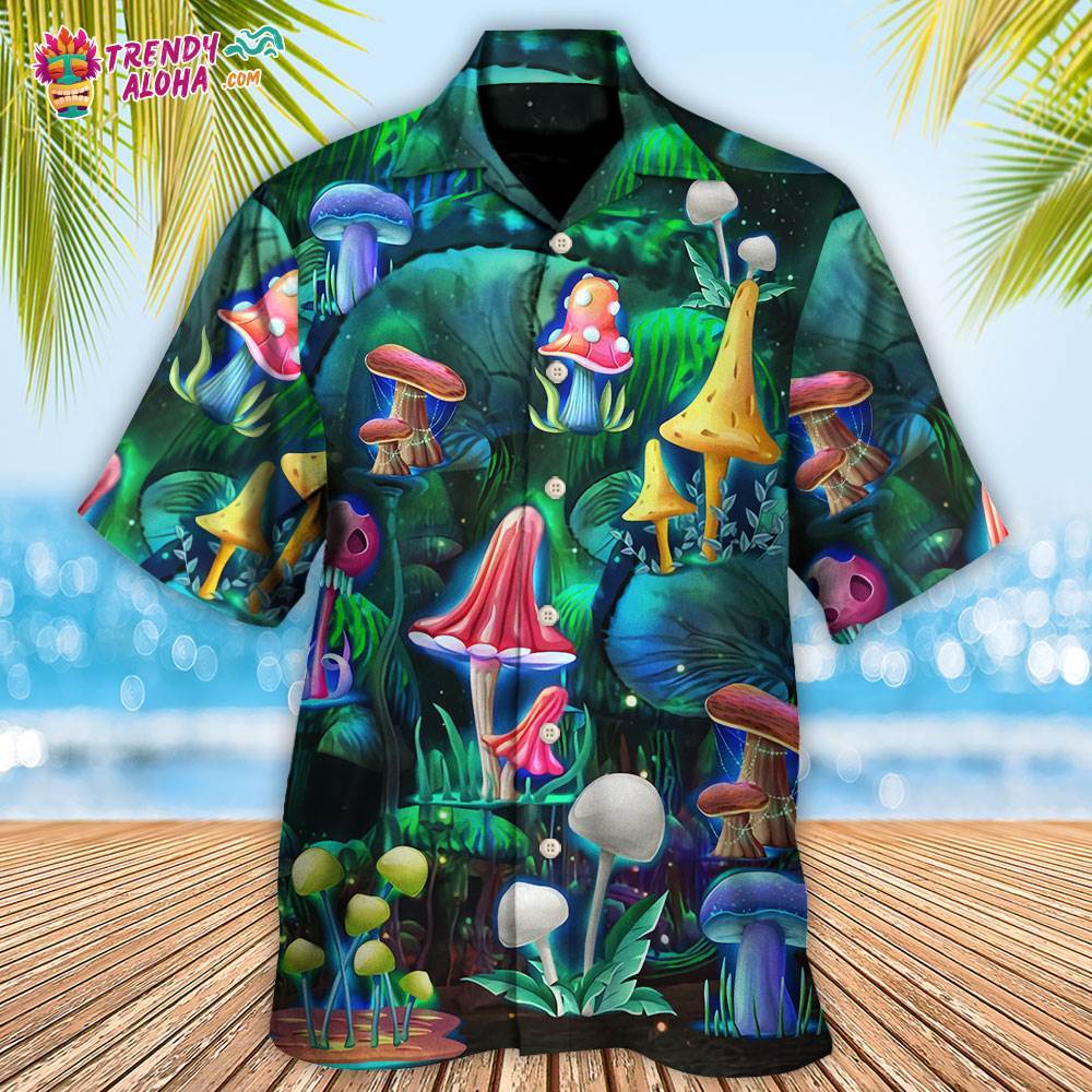 Hippie Mushroom Galaxy Neon Art Hawaiian Shirt – Trendy Aloha