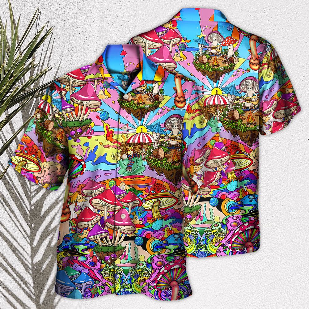 Hippie Mushroom Hallucinogenic Psychedelic Hawaiian Shirt
