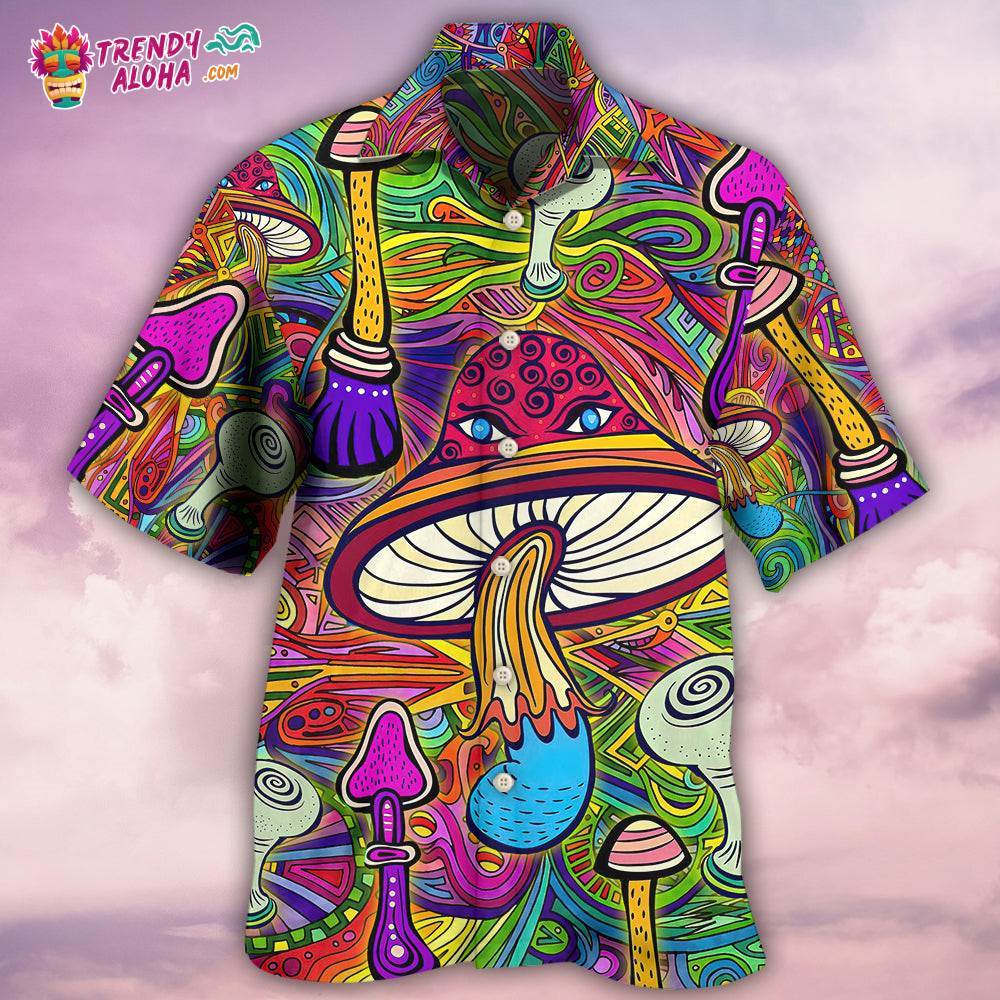 Hippie Mushroom Hypnotizing Hawaiian Shirt – Trendy Aloha