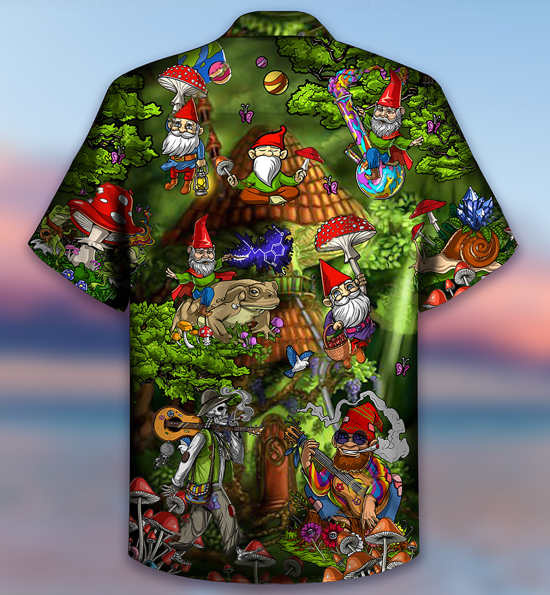 Hippie Mushroom Peace Love Life Color Hawaiian Shirt
