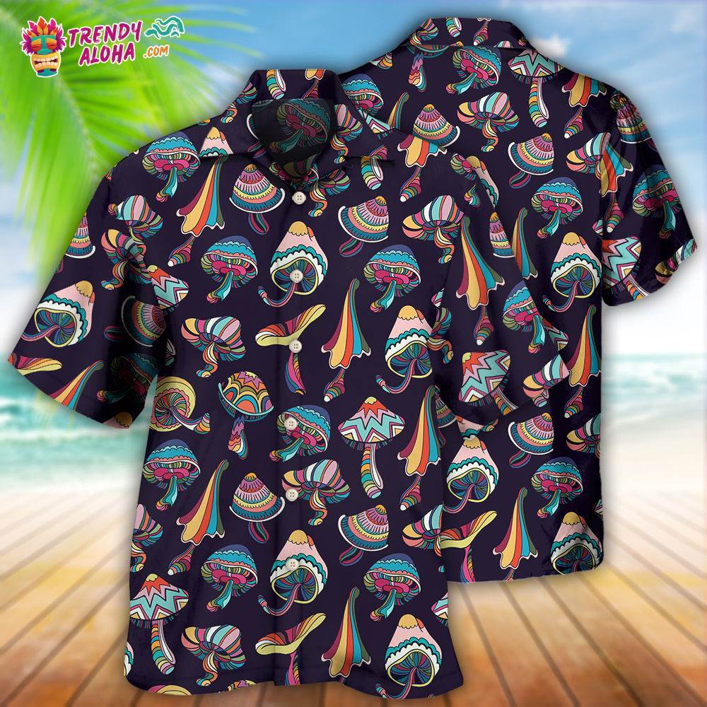 Hippie Mushroom Peace Love Life Style Hawaiian Shirt – Trendy Aloha