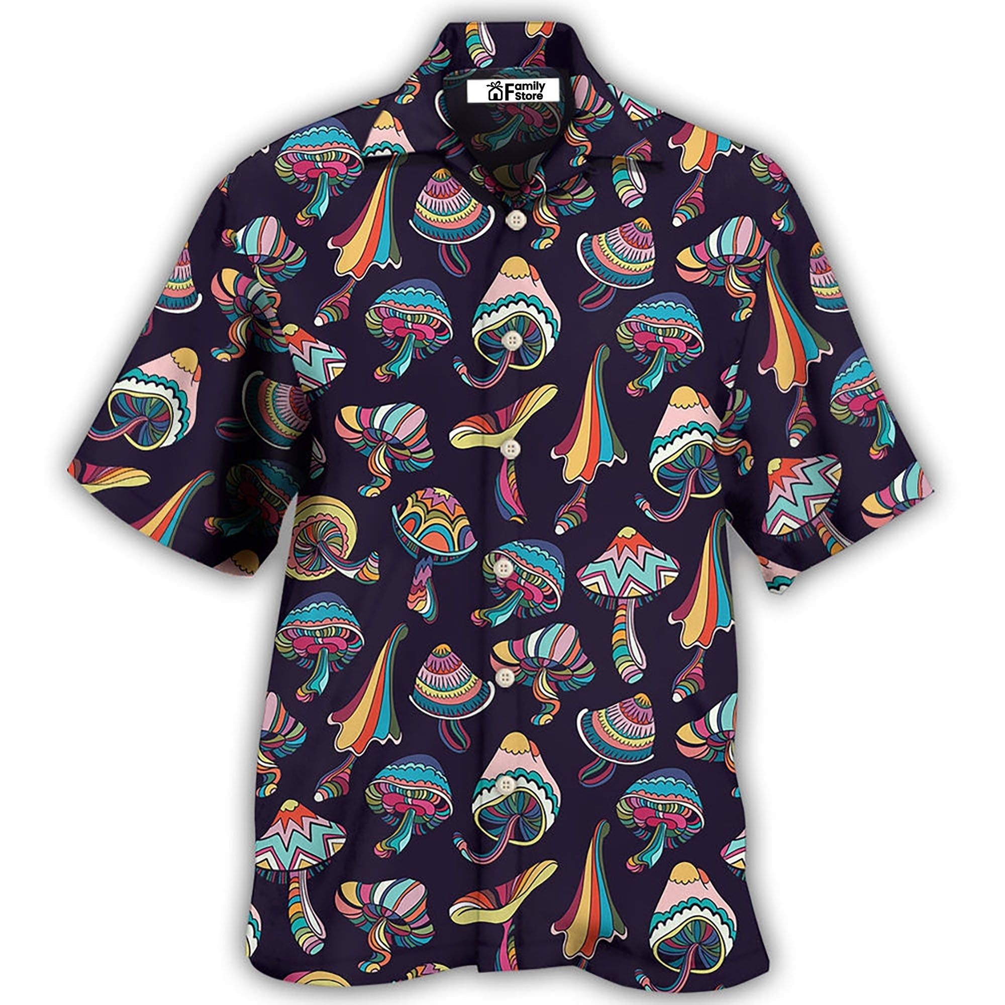 Hippie Mushroom Peace Love Life Style Hawaiian Shirt