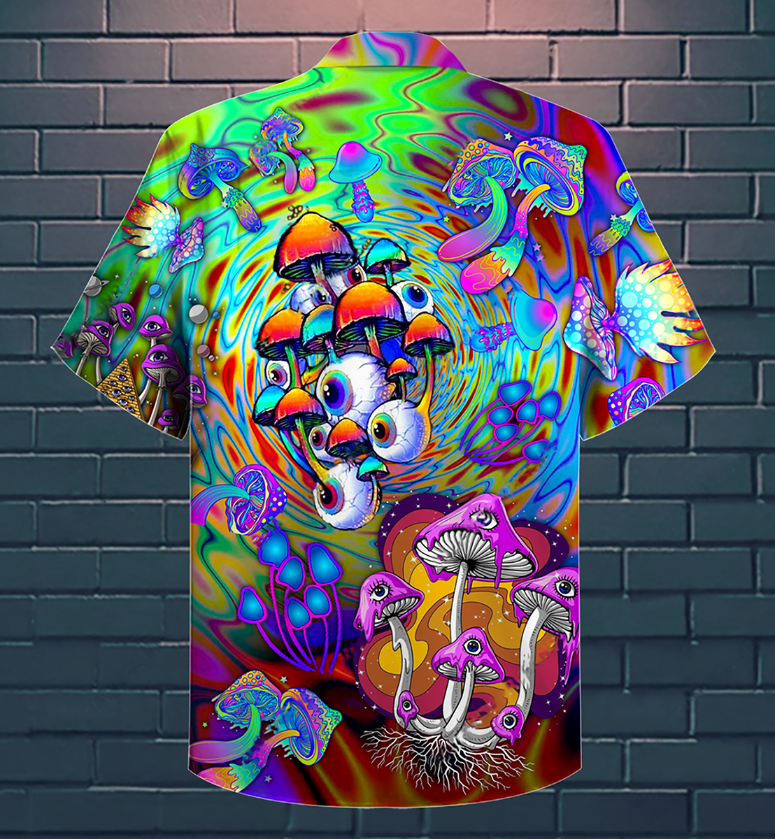 Hippie Mushroom Stay Trippy Little Hippie Colorful Hawaiian Shirt