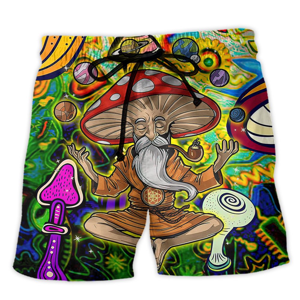 Hippie Mushroom Witch Colorful Trendy Aloha Hawaiian Beach Shorts Hippie Mushroom Witch Colorful Trendy Aloha Hawaiian Beach Shorts