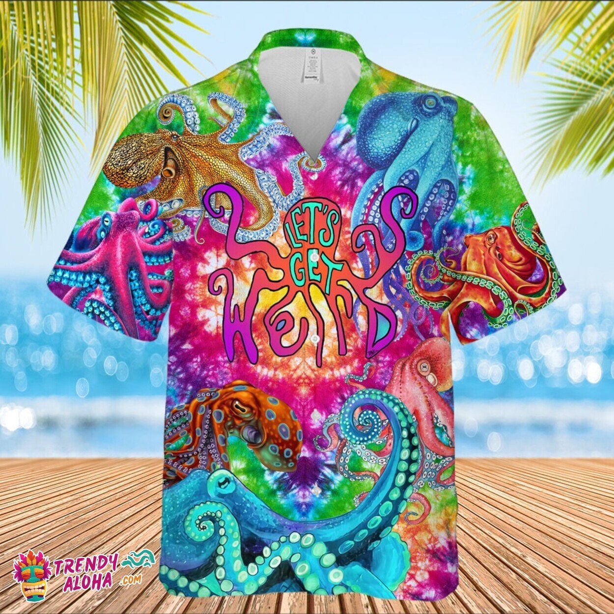 Hippie Octopus 3D Full Print Unisex Hawaiian Shirt for Eccentrics