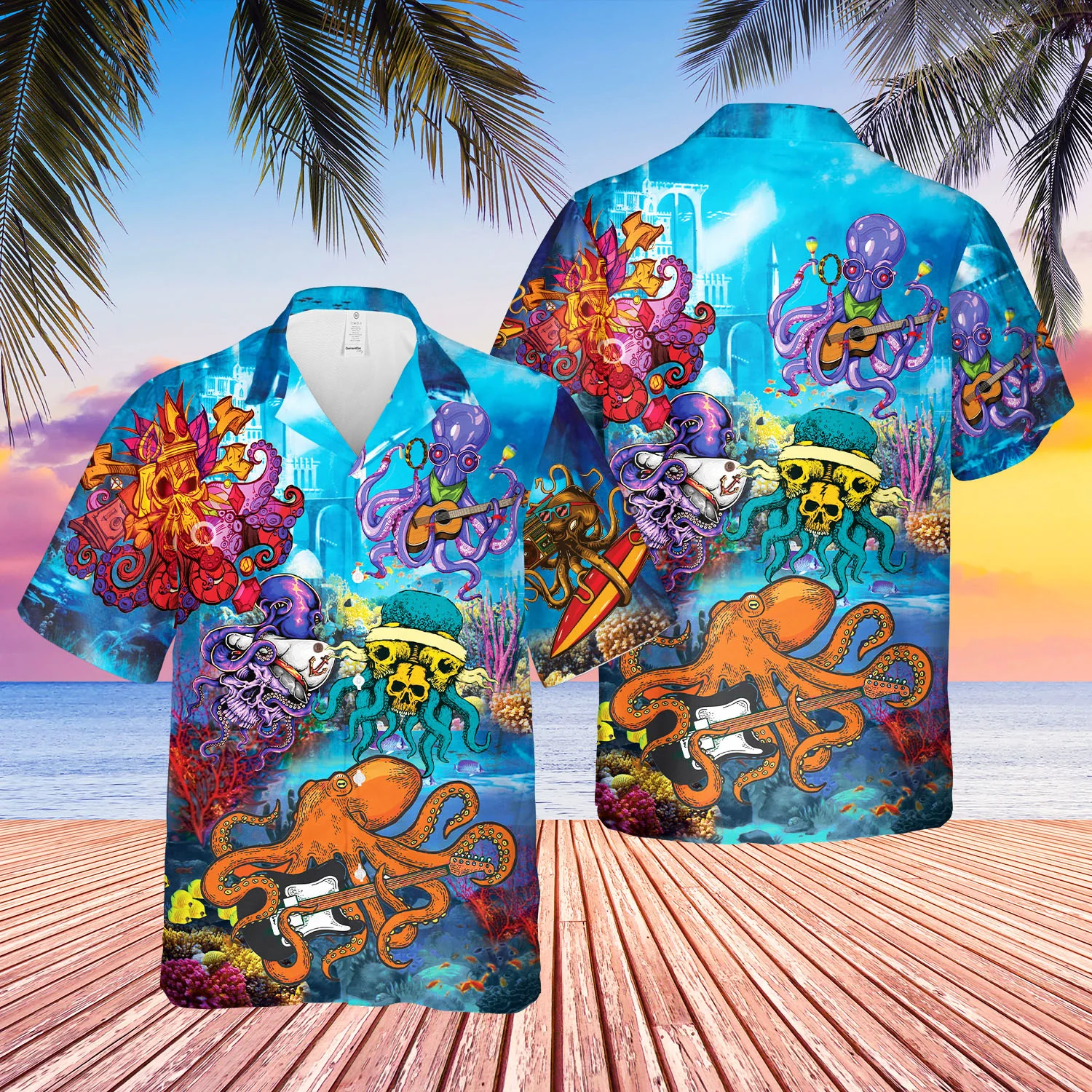 Hippie Octopus Love Music Trendy Hawaiian Shirt For Aloha Shirt