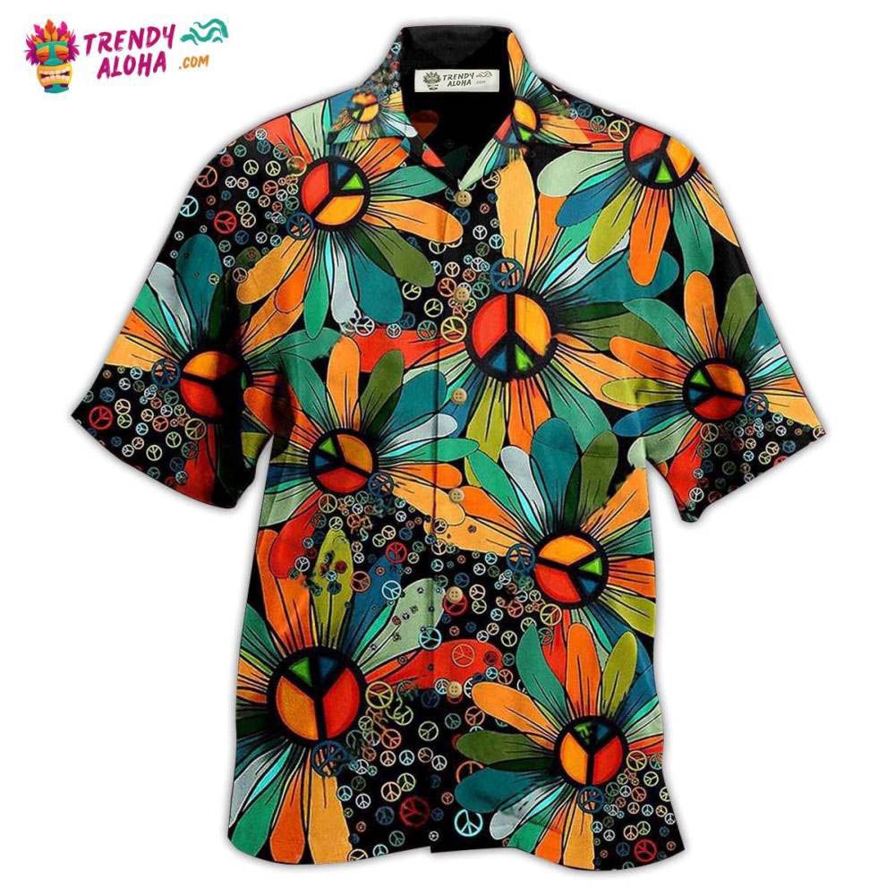 Hippie Peace Floral Style Hawaiian Shirt – Trendy Aloha Hippie Peace Floral Style Hawaiian Shirt – Trendy Aloha