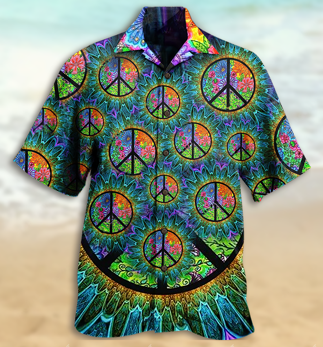Hippie Peace Life Color Hawaiian Shirt