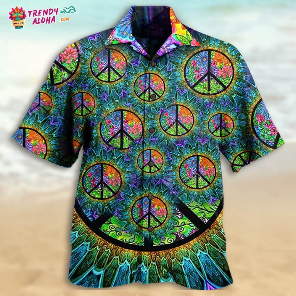 Hippie Peace Life Color Hawaiian Shirt – Trendy Aloha