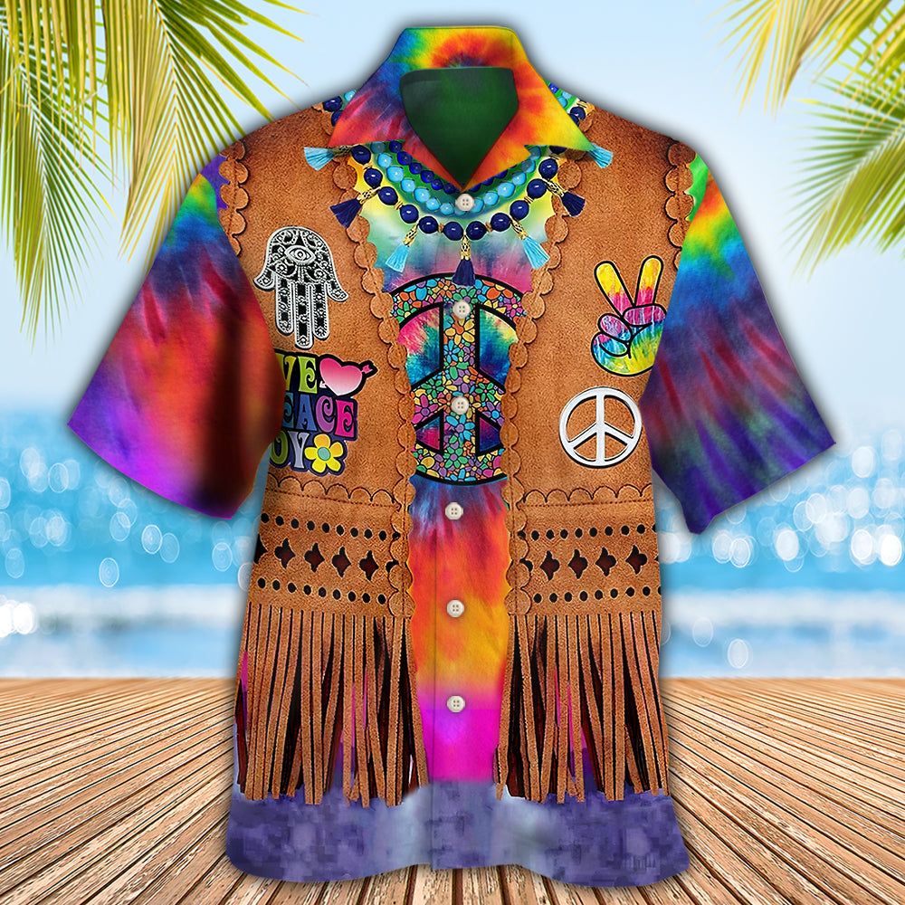 Hippie Peace Life Cowboy Style Cool Hawaiian Shirt