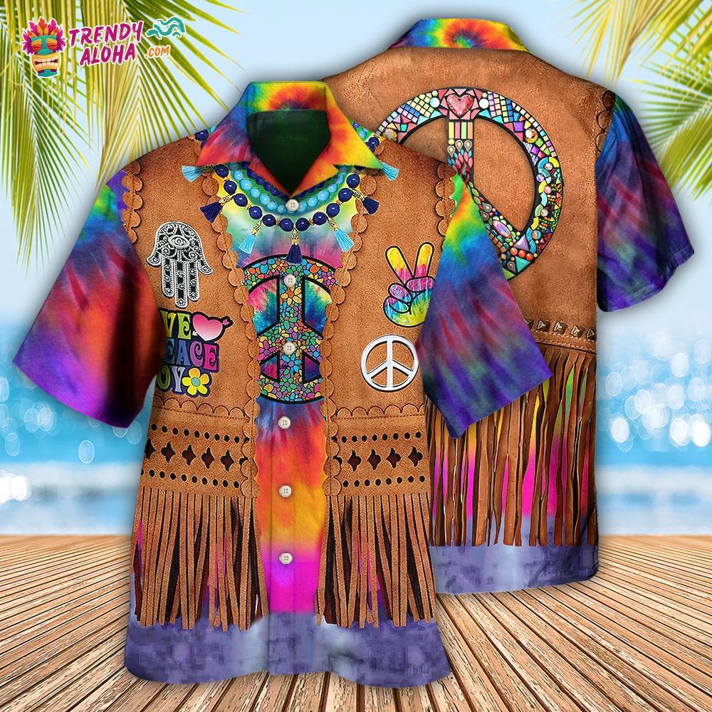 Hippie Peace Life Cowboy Style Cool Hawaiian Shirt – Trendy Aloha