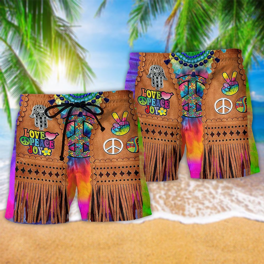 Hippie Peace Life Cowboy Style Trendy Aloha Hawaiian Beach Shorts