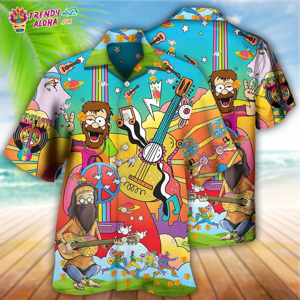 Hippie Peace Life Funny Style Hawaiian Shirt – Trendy Aloha