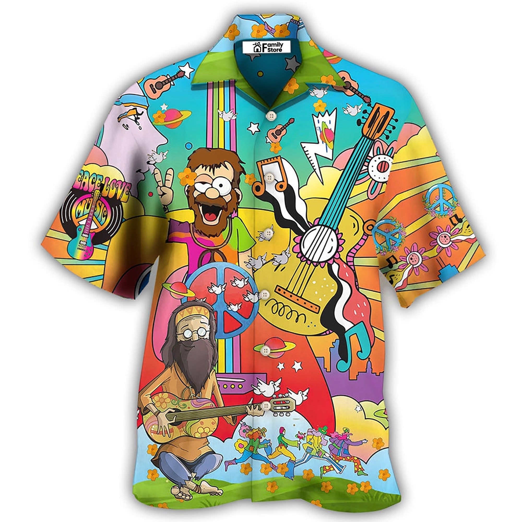 Hippie Peace Life Funny Style Hawaiian Shirt