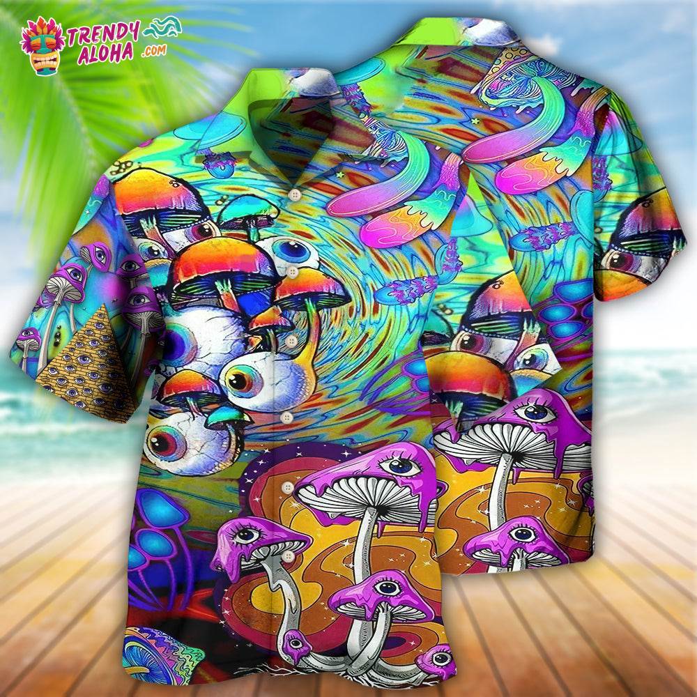Hippie Peace Life Style Mushroom Hawaiian Shirt – Trendy Aloha