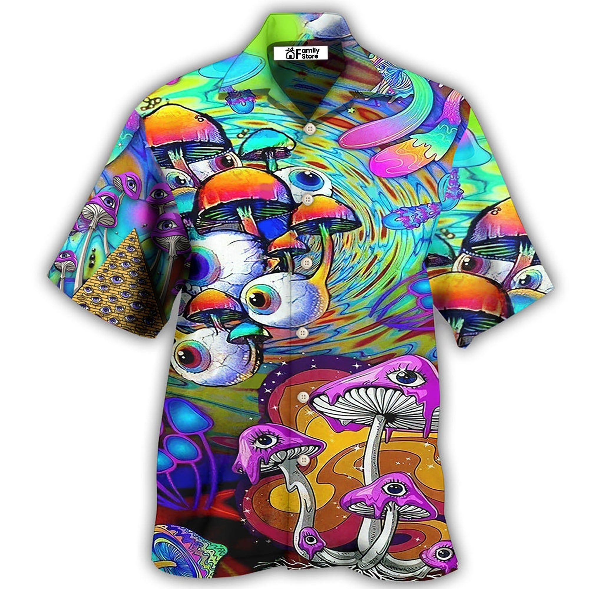 Hippie Peace Life Style Mushroom Hawaiian Shirt