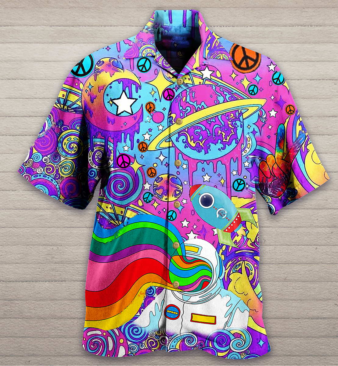 Hippie Planet Peace The Colorful Of Life Hawaiian Shirt