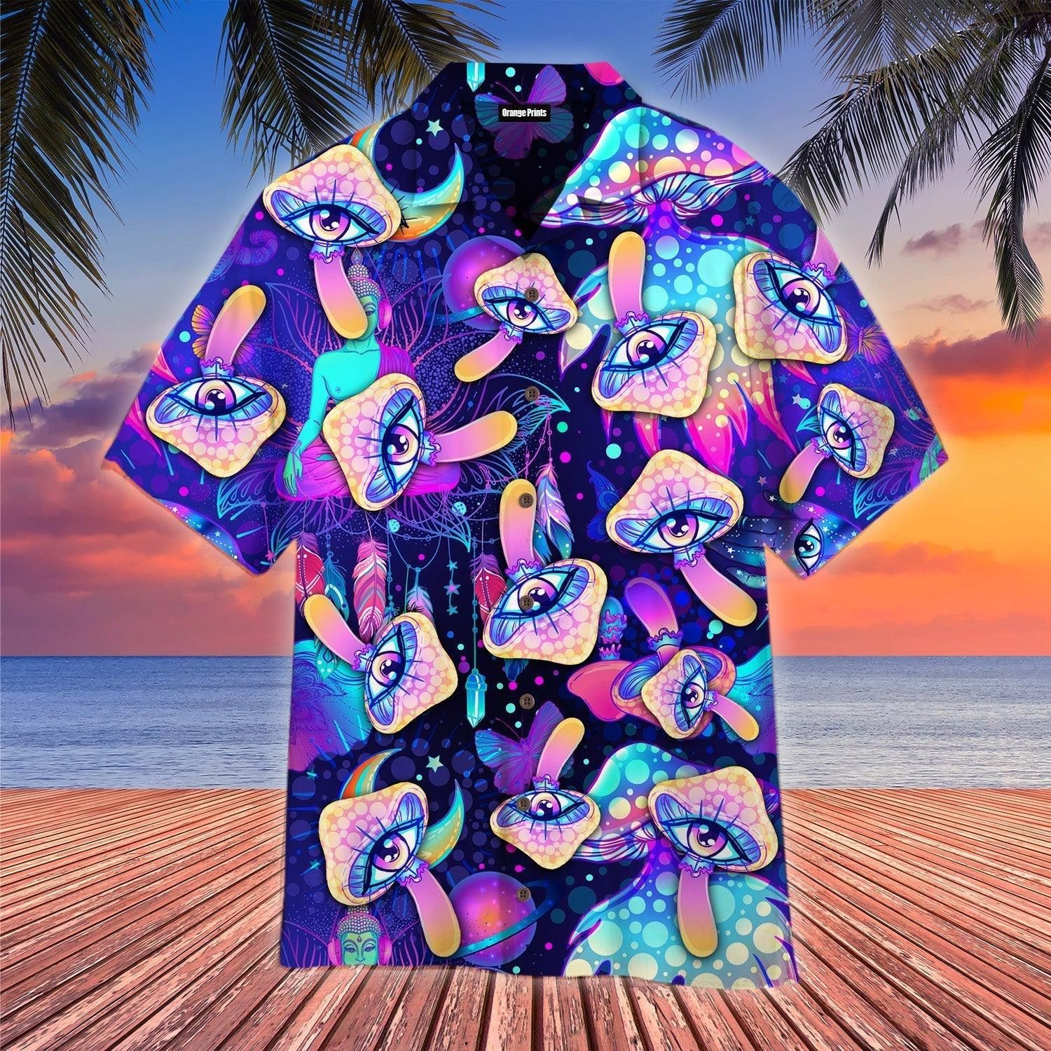 Hippie Psychedelic Trippy Hawaiian Shirt For
