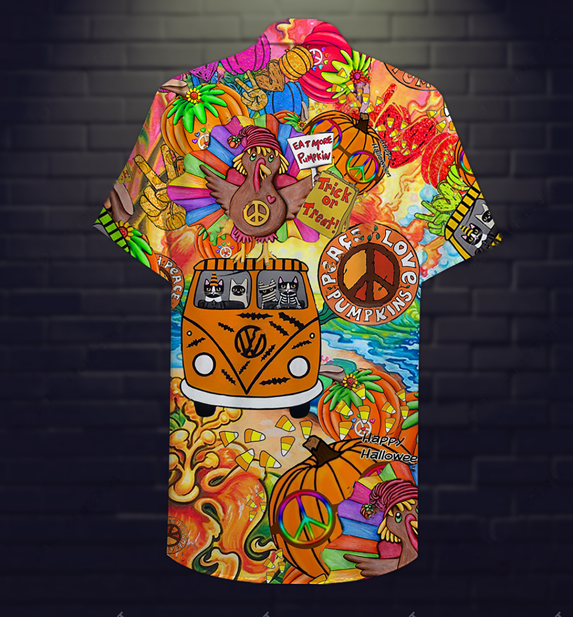 Hippie Pumpkins Mix Color Hawaiian Shirt