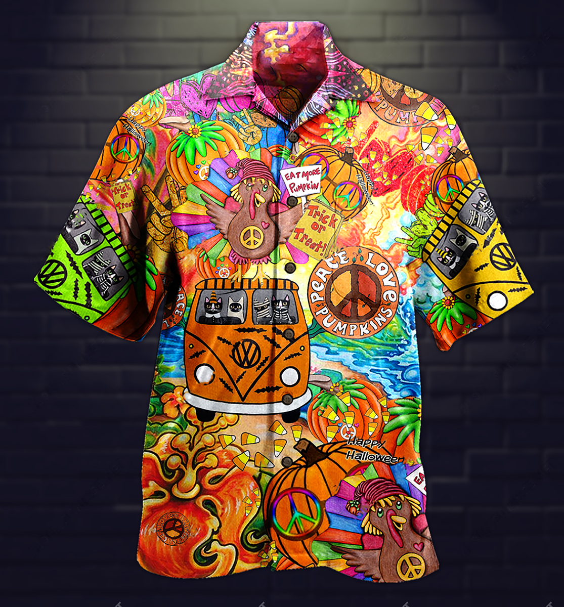 Hippie Pumpkins Mix Color Hawaiian Shirt