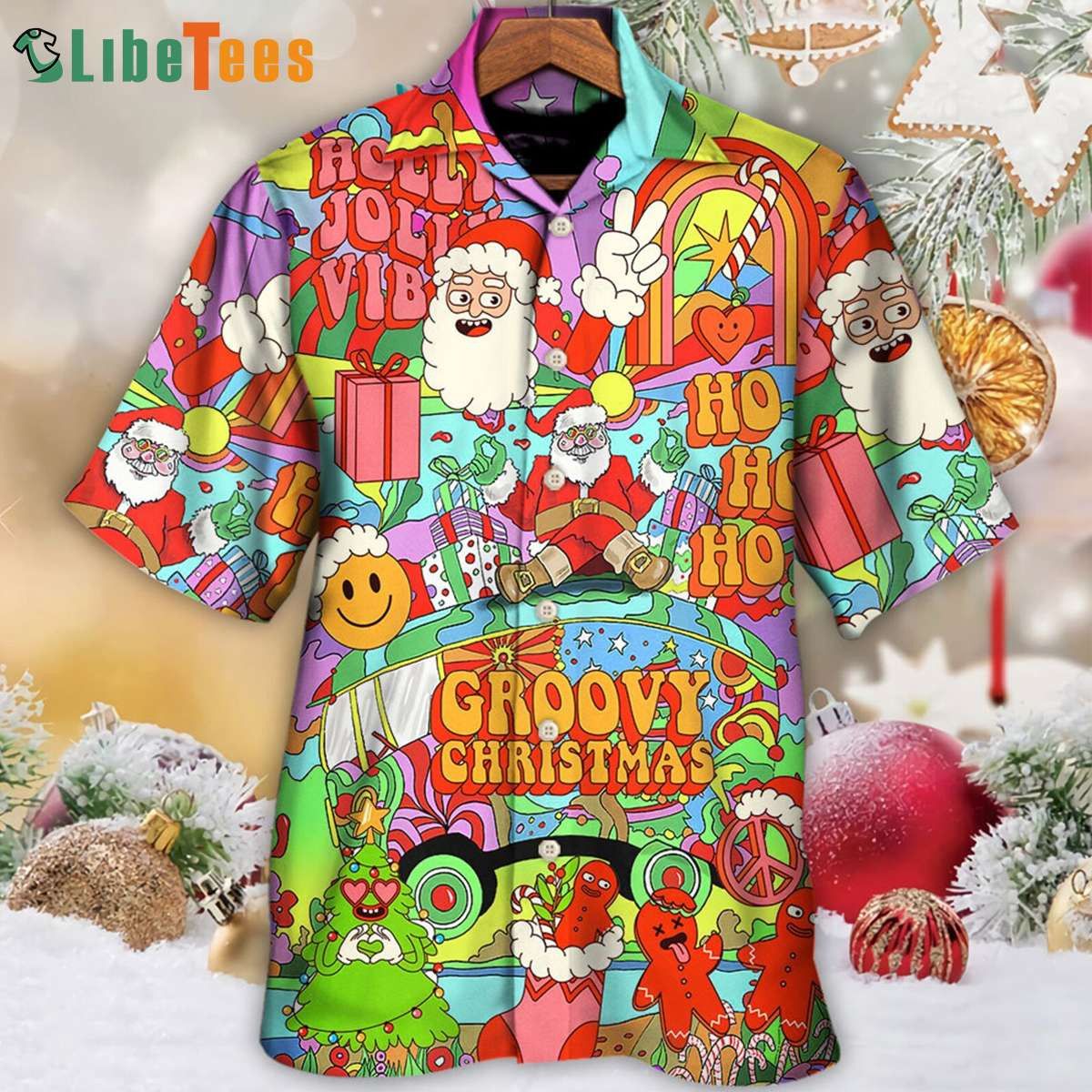 Hippie Santa Bus Peace, Santa Trendy Hawaiian Shirt Perfect Gifts For Your Loved Ones