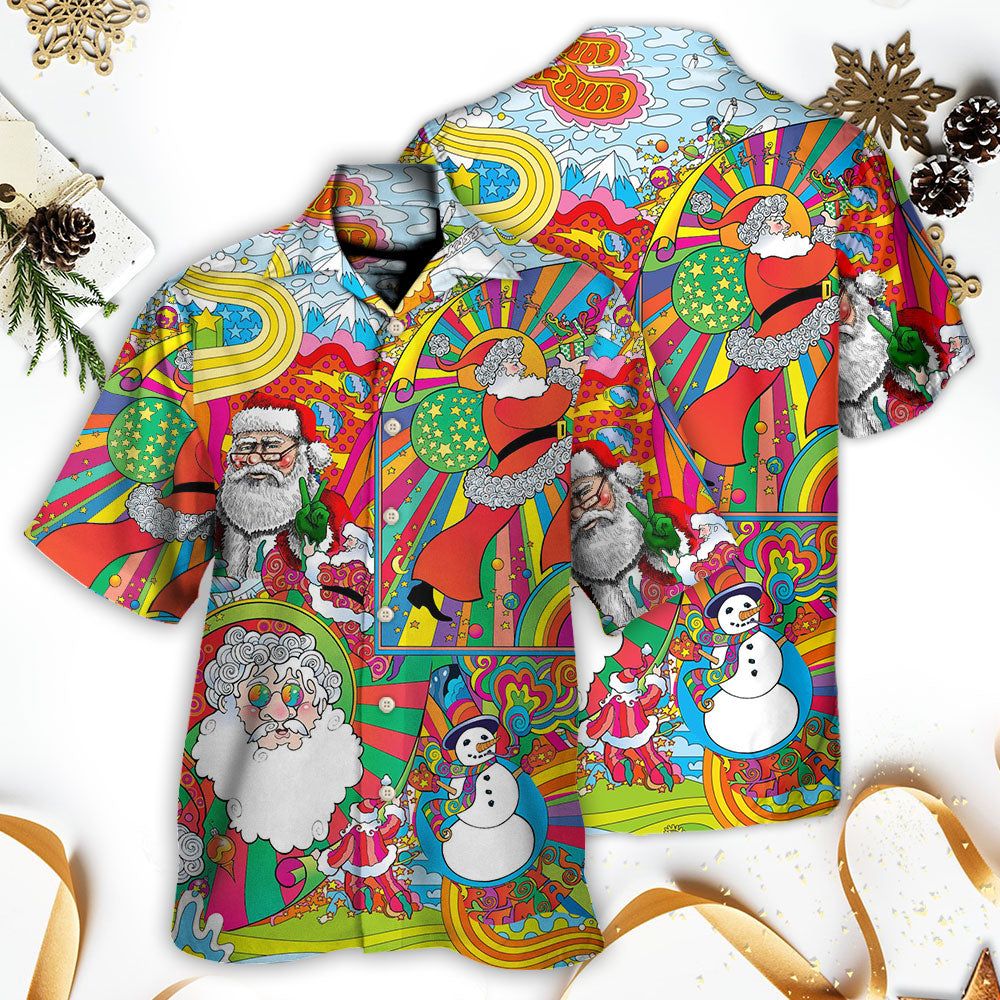 Hippie Santa Merry Xmas Hawaiian Shirt