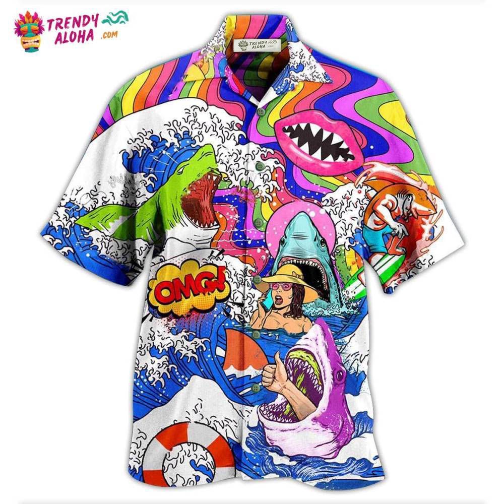 Hippie Shark Hippie Shark And Girl Hawaiian Shirt – Trendy Aloha Hippie Shark Hippie Shark And Girl Hawaiian Shirt – Trendy Aloha