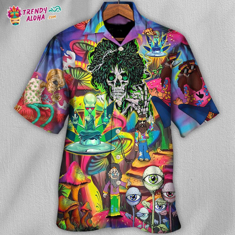 Hippie Skull Cool Life Hawaiian Shirt – Trendy Aloha