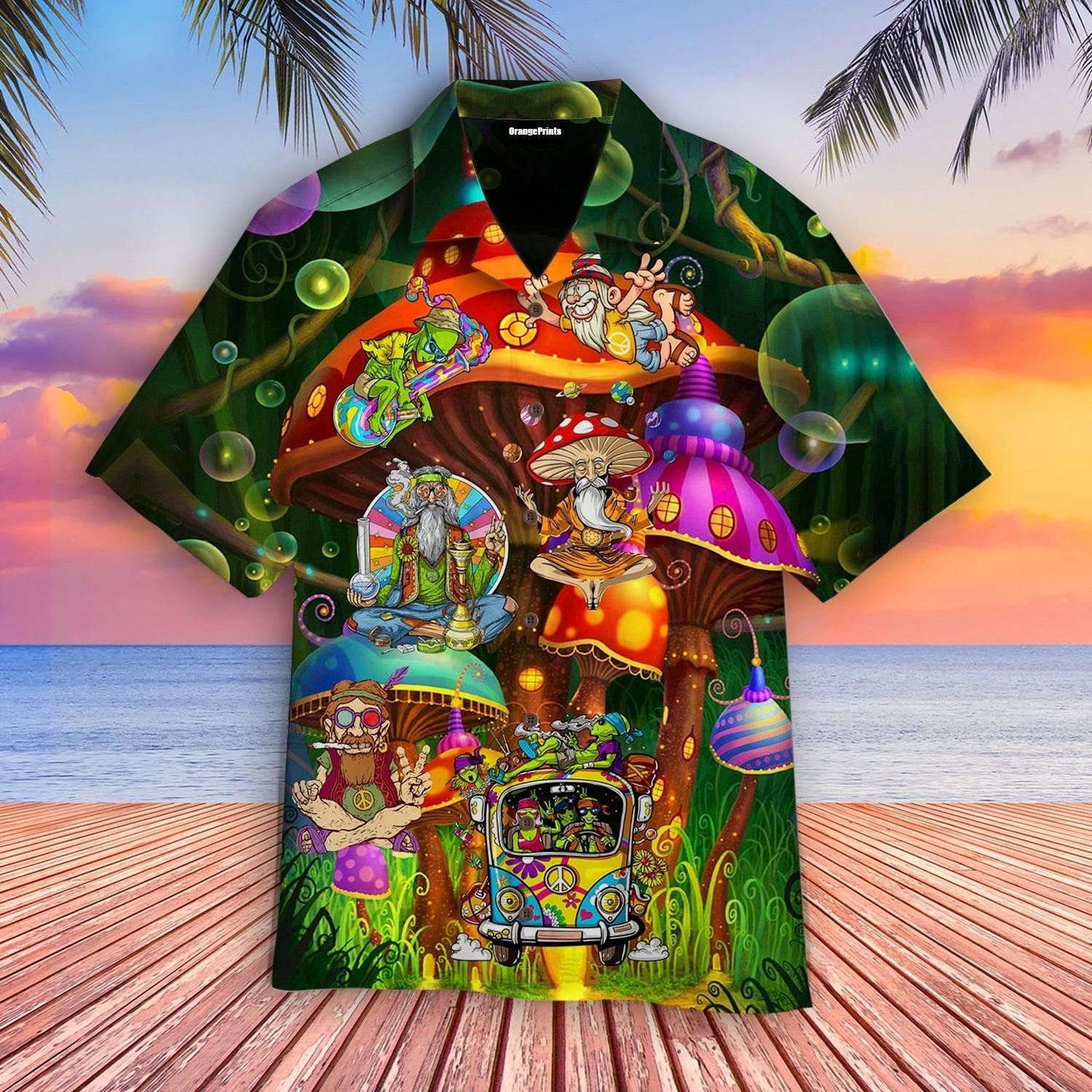 Hippie Style Hawaiian Vacation Shirt for Guys