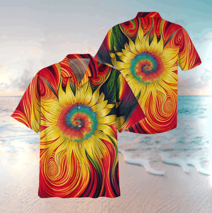Hippie Sunflower Aura Captured in Hawaiian Fabric