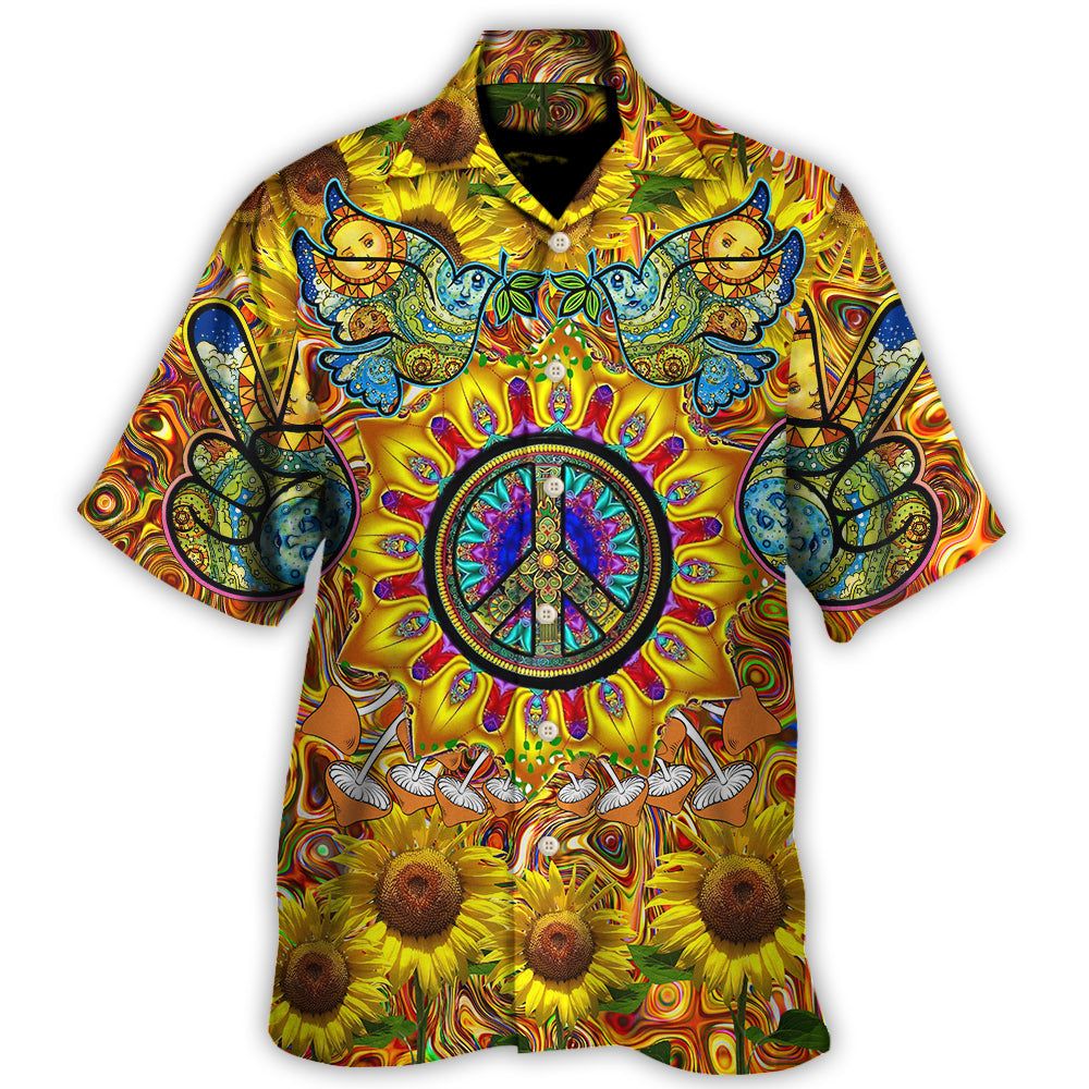 Hippie Sunflowers Love Sunshine Yellow Amazing Style Hawaiian Shirt