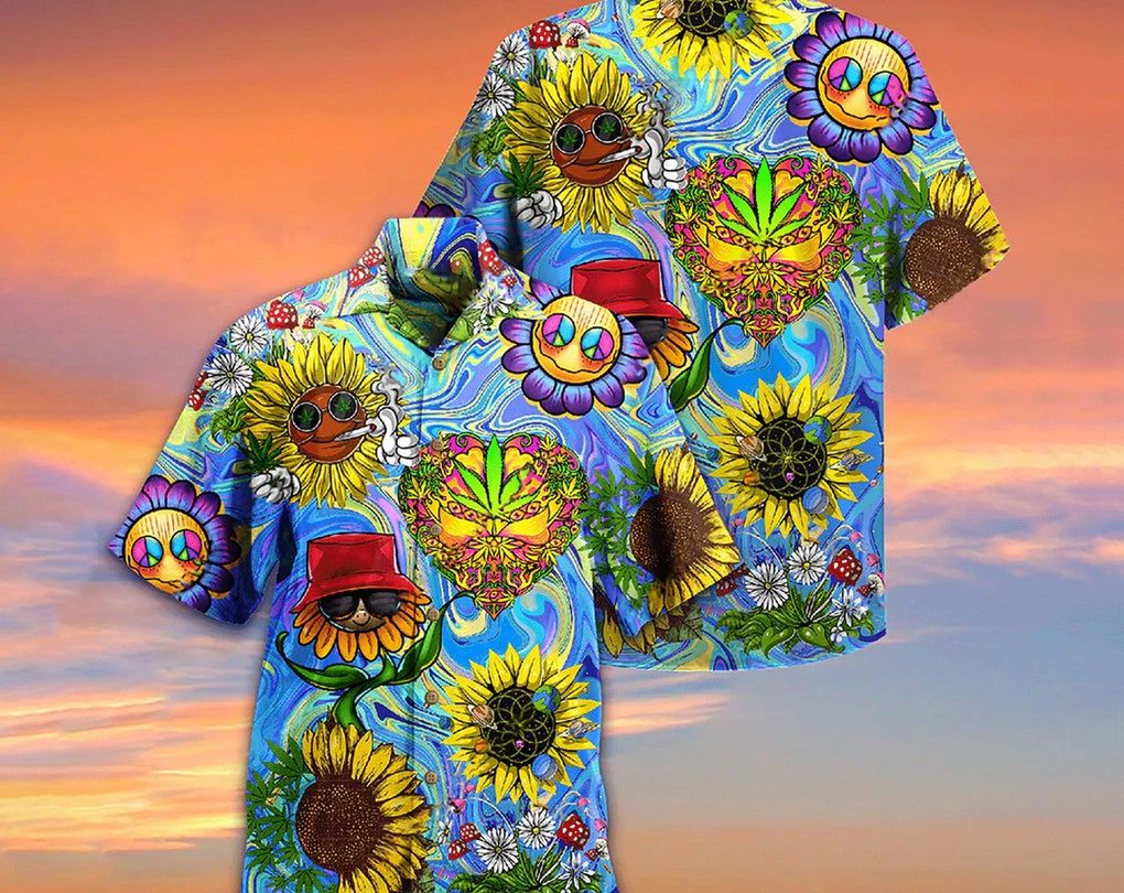 Hippie Sunflowers Stay Trippy Little Hippie – Trendy Hawaiian Shirt, Aloha Tropical Hawaii Shirt, Gift For Family, Funny Trendy Hawaiian Shirt.