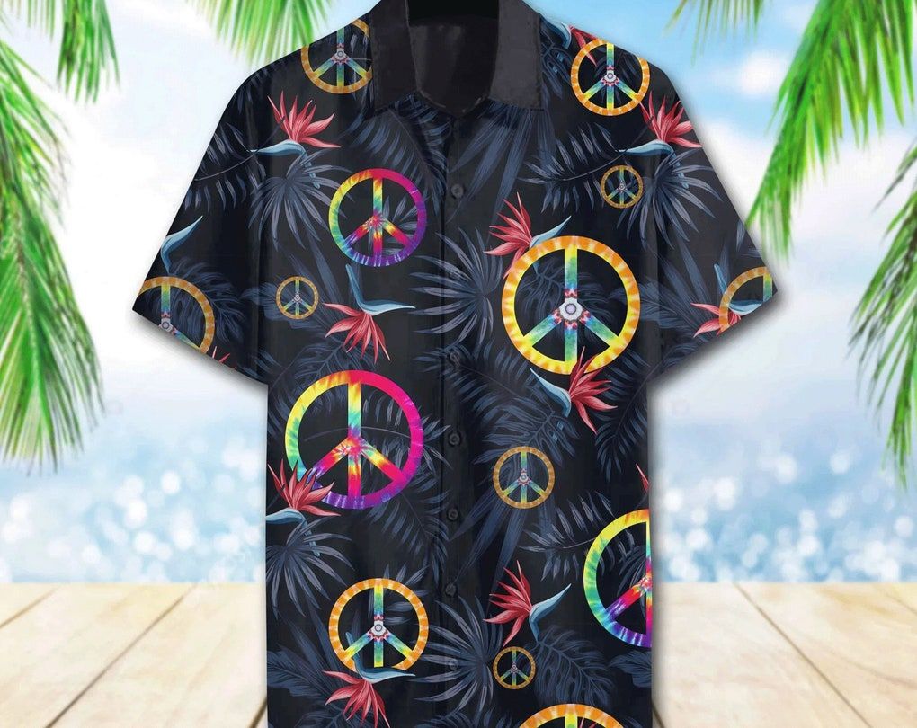 Hippie Tropical Trendy Hawaiian Shirt, Aloha Colorful Tropical Hawaii Shirt, Aloha Tropical Hawaii Shirt,Aloha Short Sleeve Button Down,Gift Family