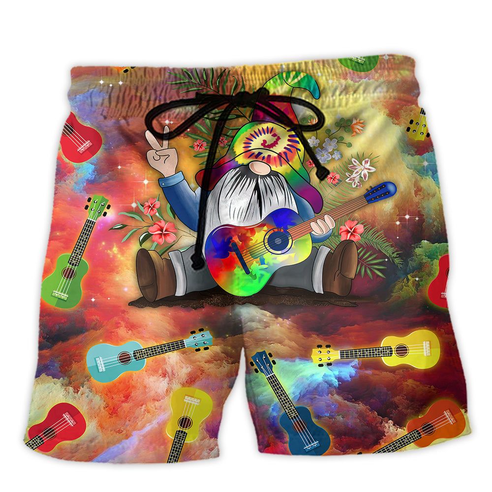 Hippie Ukulele Hippie Let It Be Trendy Aloha Hawaiian Beach Shorts Hippie Ukulele Hippie Let It Be Trendy Aloha Hawaiian Beach Shorts