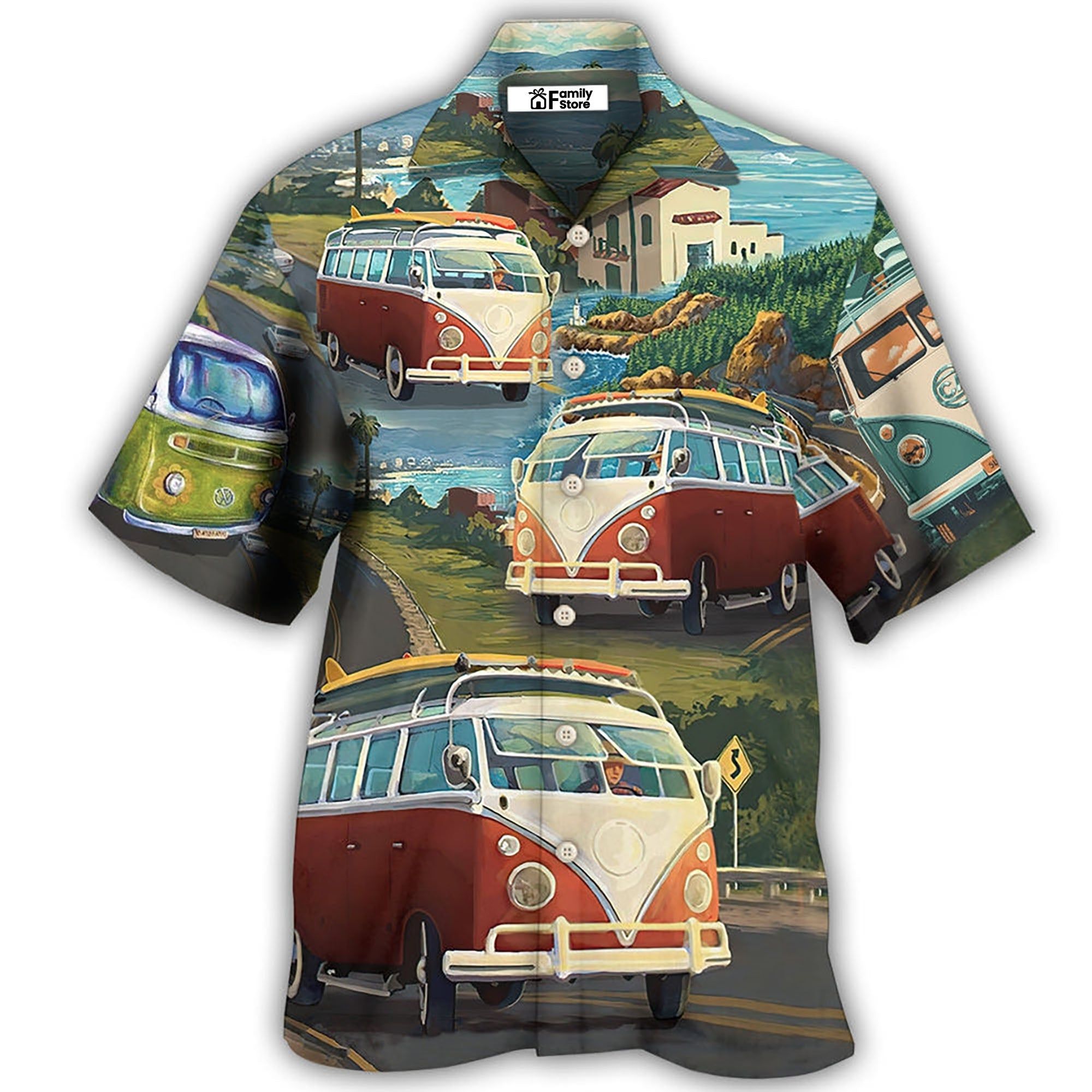 Hippie Van Life Style Love Beach Hawaiian Shirt