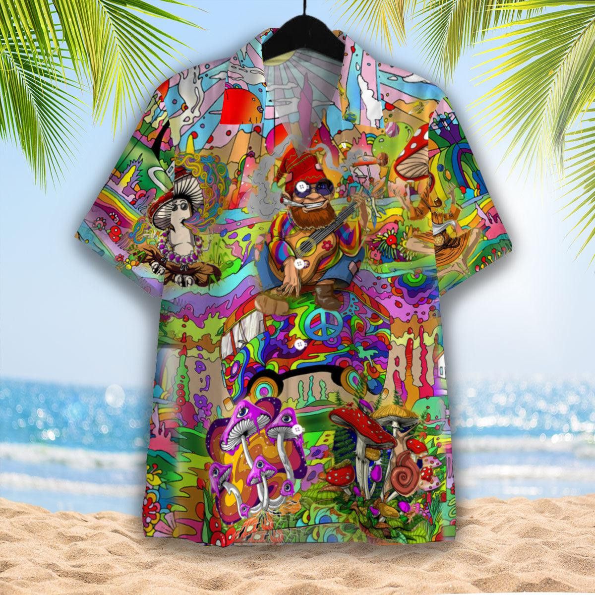 Hippie Vibes in Full Color Island Adventure Shirt