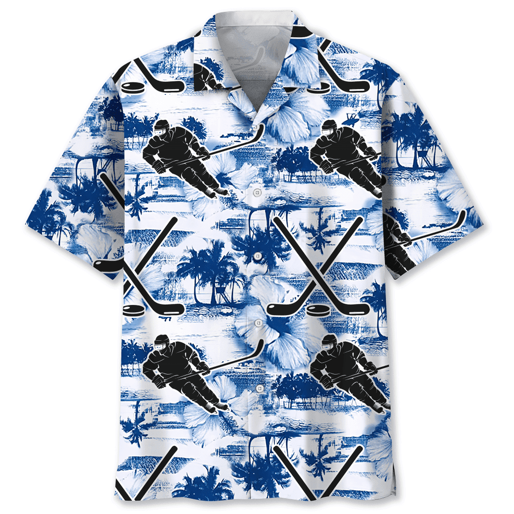 Hockey Blue Nature Trendy Hawaiian Shirt Trendy Aloha