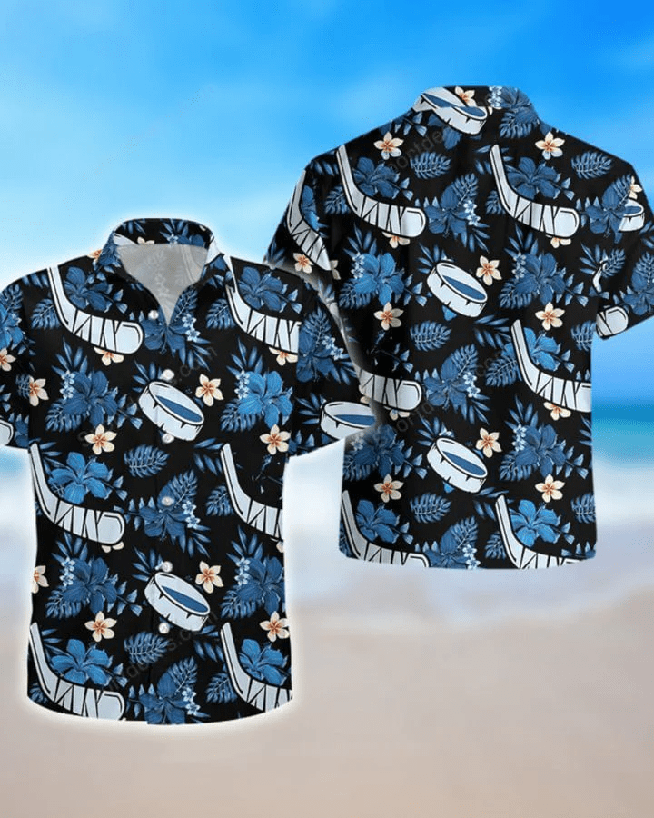 Hockey – Floral Trendy Hawaiian Shirt, Summer Gift, Trendy Hawaiian Shirts For Men, Aloha Beach Shirt, Trendy Hawaiian Shirt For Summer