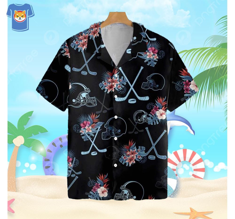 Hockey Helmet Pattern Hawaiian Shirt New Gift For Men And Women