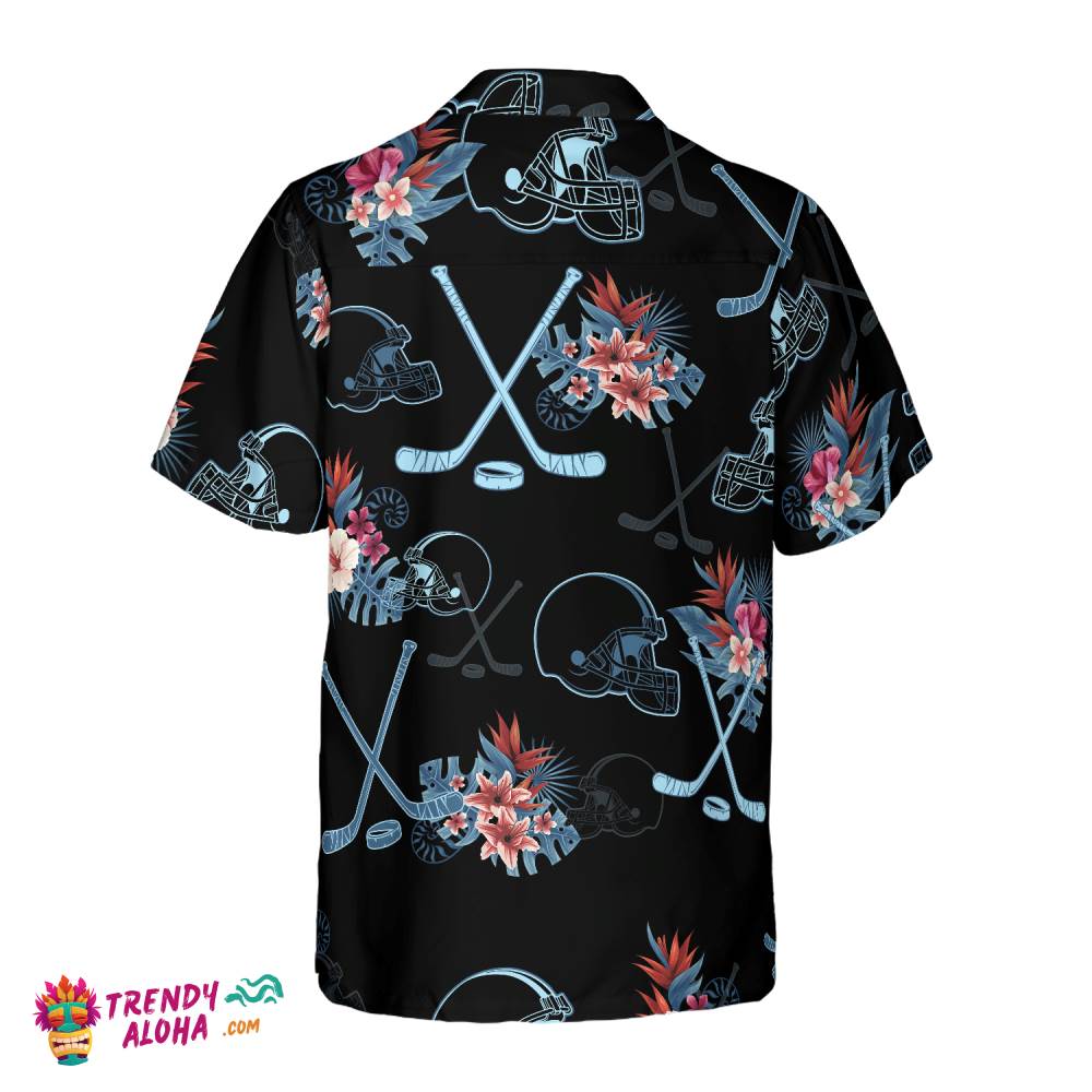 Hockey Helmet Tropical Pattern Hawaiian Shirt