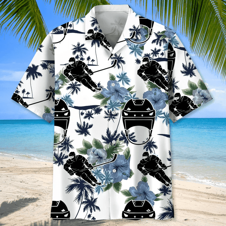Hockey Neon Light Trendy Hawaiian Shirt For Men, Hockey Life Shirt, Hockey Player Gifts