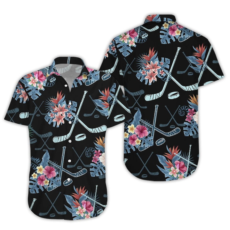 Hockey Trendy Hawaiian Shirt, Hockey Summer Vibe Tropical Aloha Hawaii Shirts
