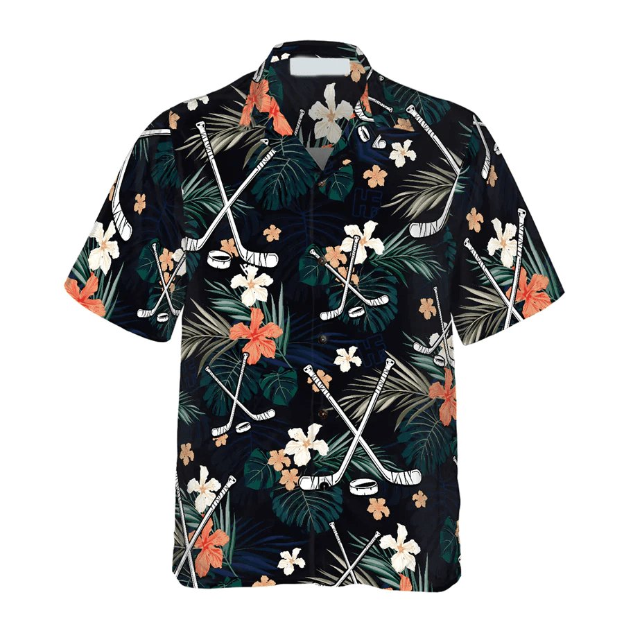Hockey Tropical Black & Blue Trendy Hawaiian Shirt, Sport Trendy Hawaiian Shirt, Best Gifts For Men, Hawaiian Gift Hockey Tropical Black & Blue Trendy Hawaiian Shirt, Sport Trendy Hawaiian Shirt, Best Gifts For Men, Hawaiian Gift