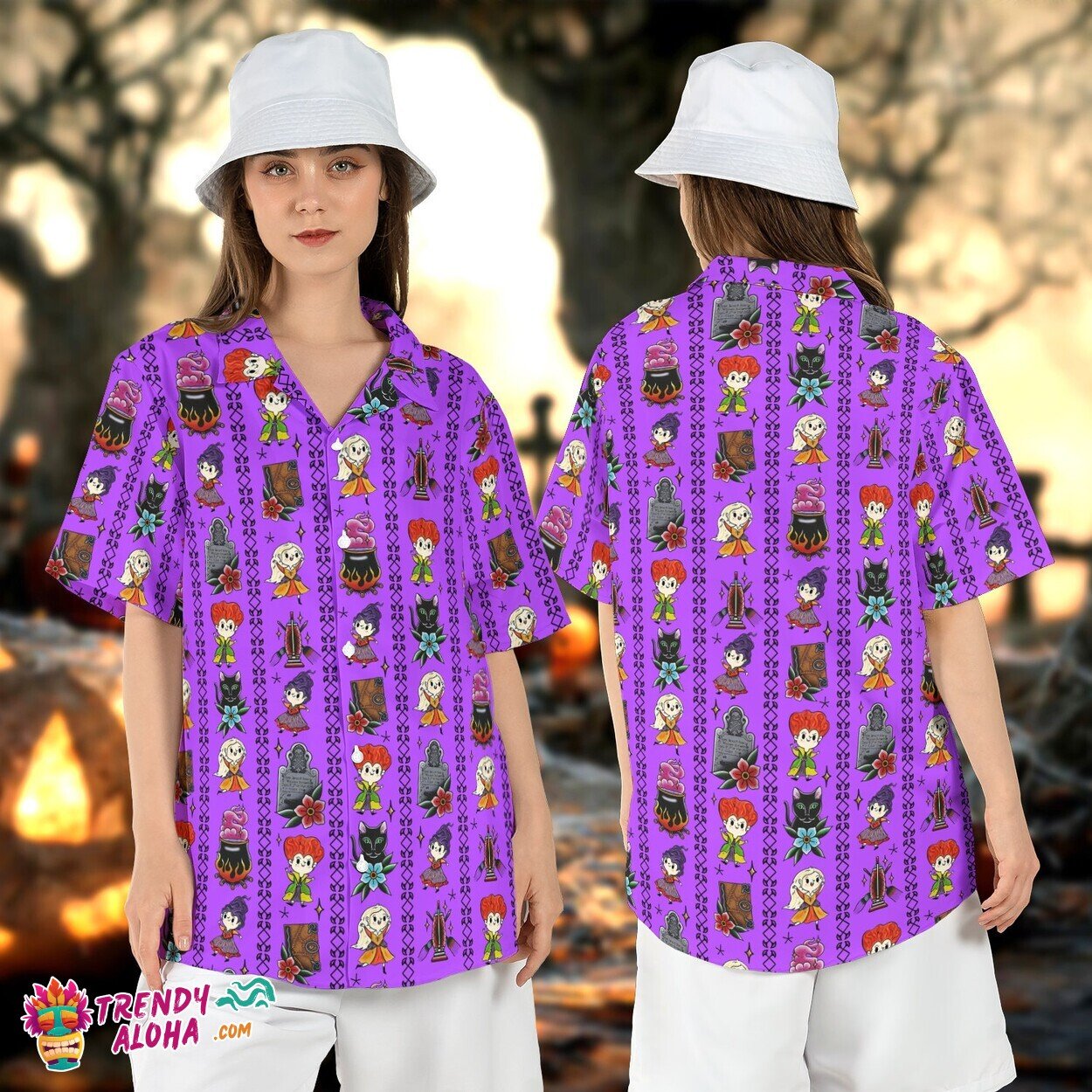 Hocus Pocus Cartoon Style Sanderson Sisters Halloween Shirt