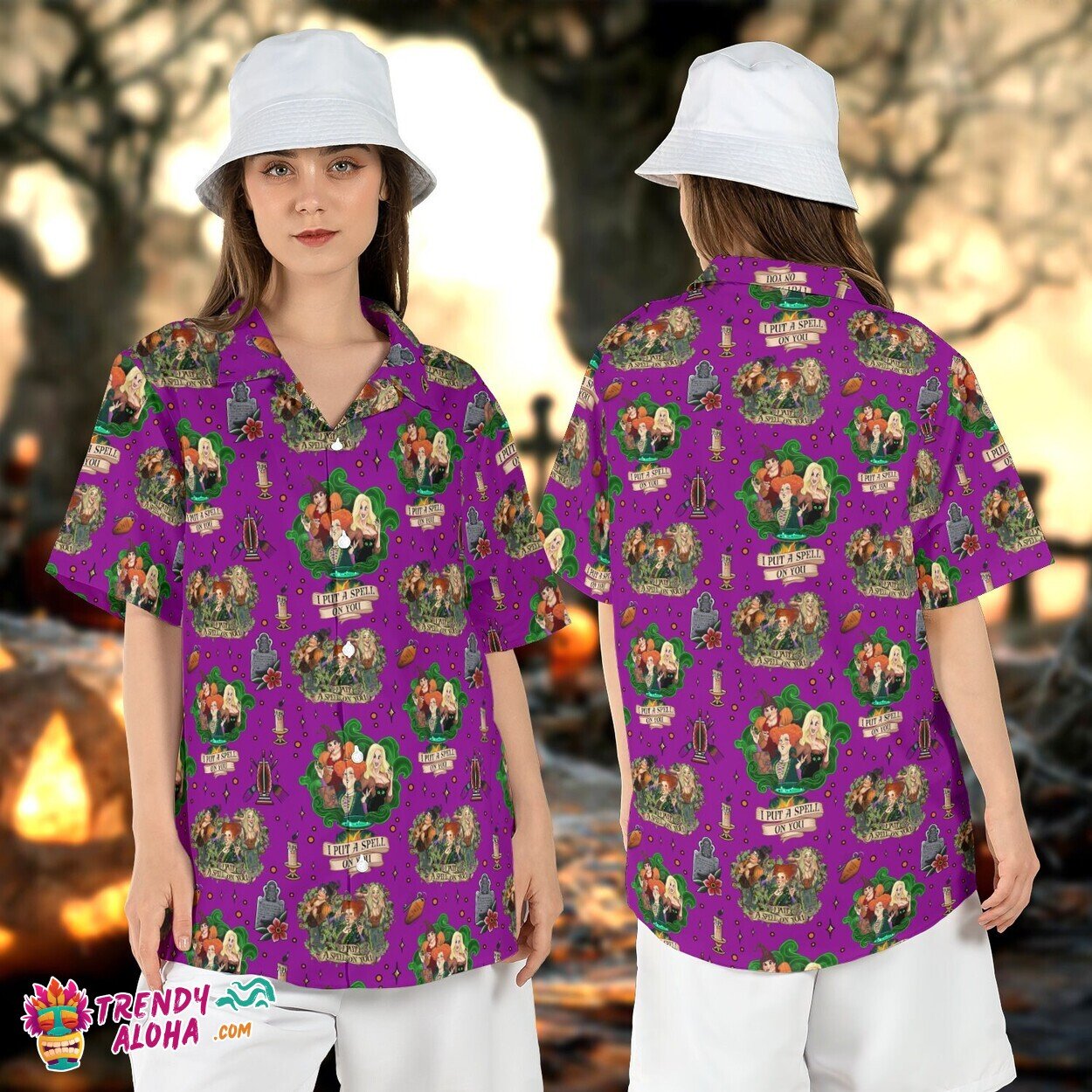 Hocus Pocus Spell Sanderson Sisters Halloween Witches Aloha Tee