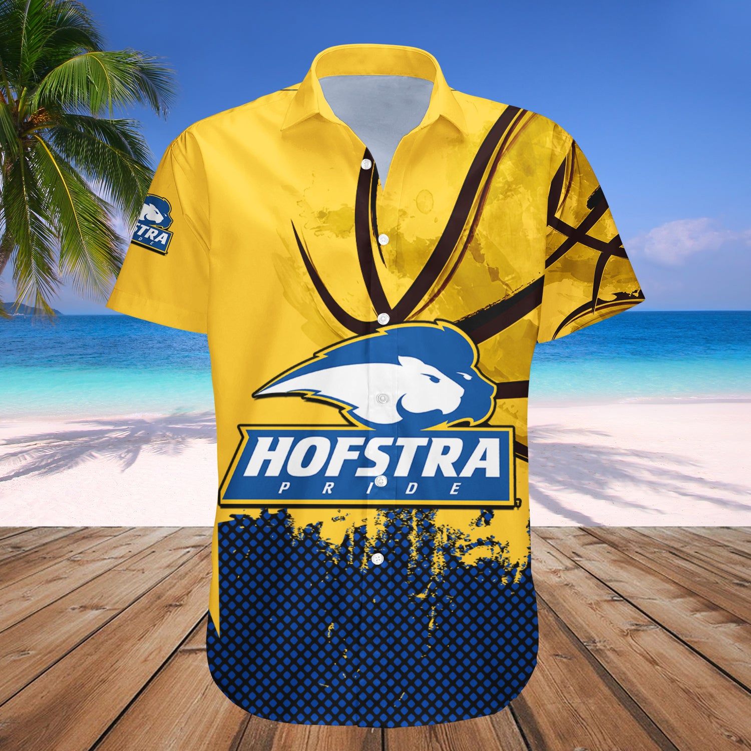 Hofstra Pride Hawaii Shirt Basketball Net Grunge Pattern – NCAA