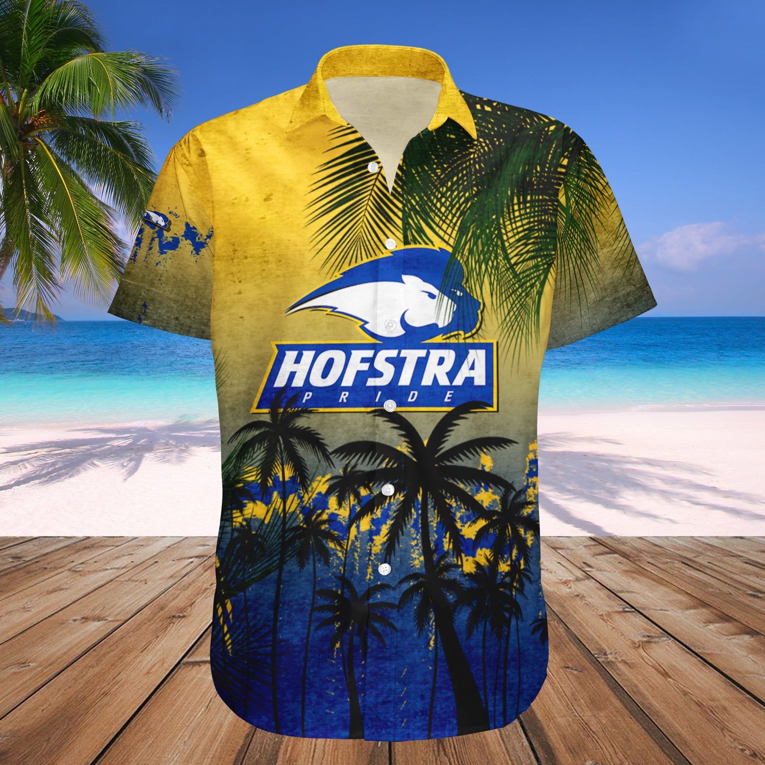 Hofstra Pride Hawaii Shirt Coconut Tree Tropical Grunge – NCAA