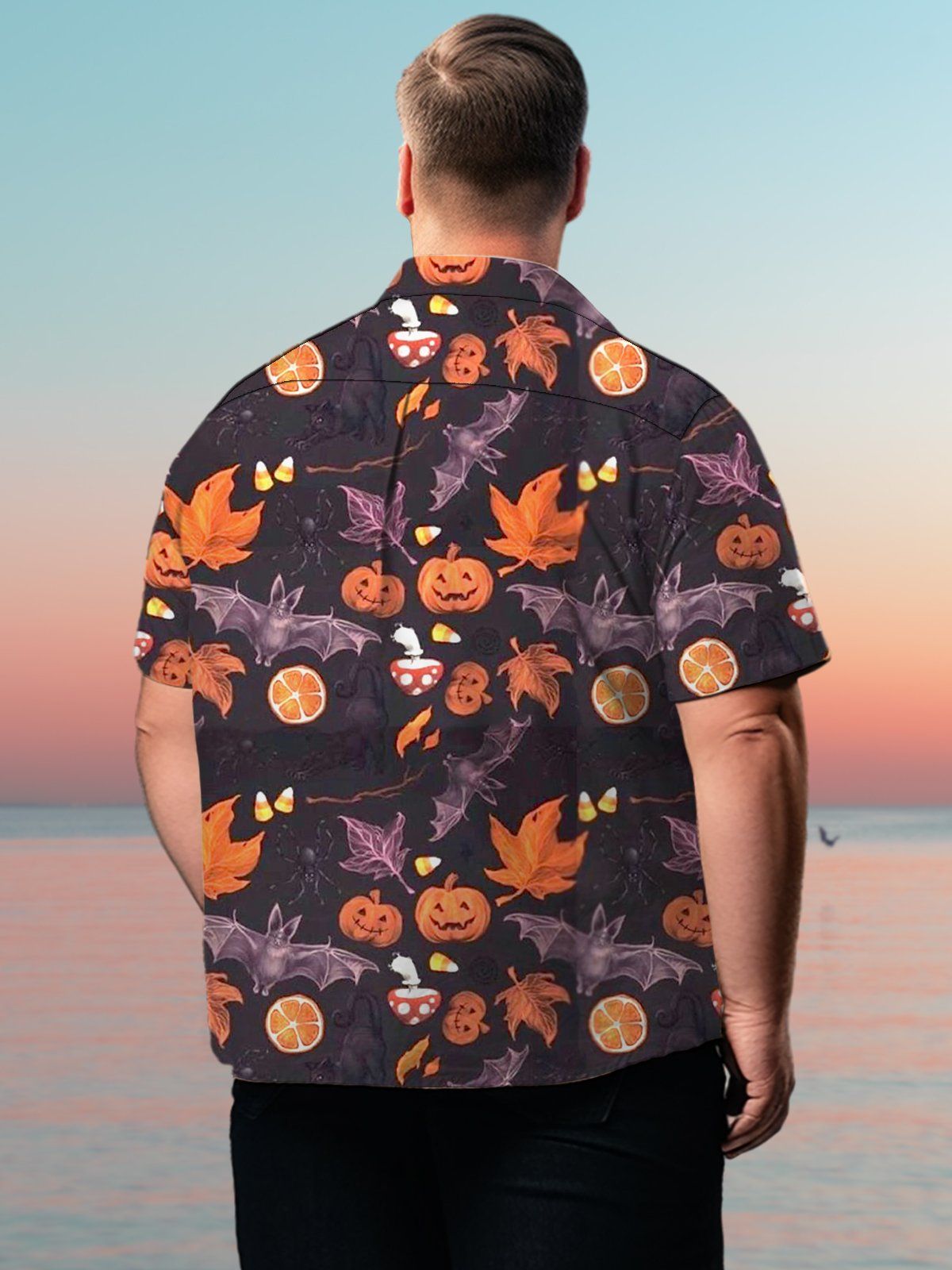 Holiday Big & Tall Halloween Hawaiian Shirt Elegant Fashion Hawaiian Shirt